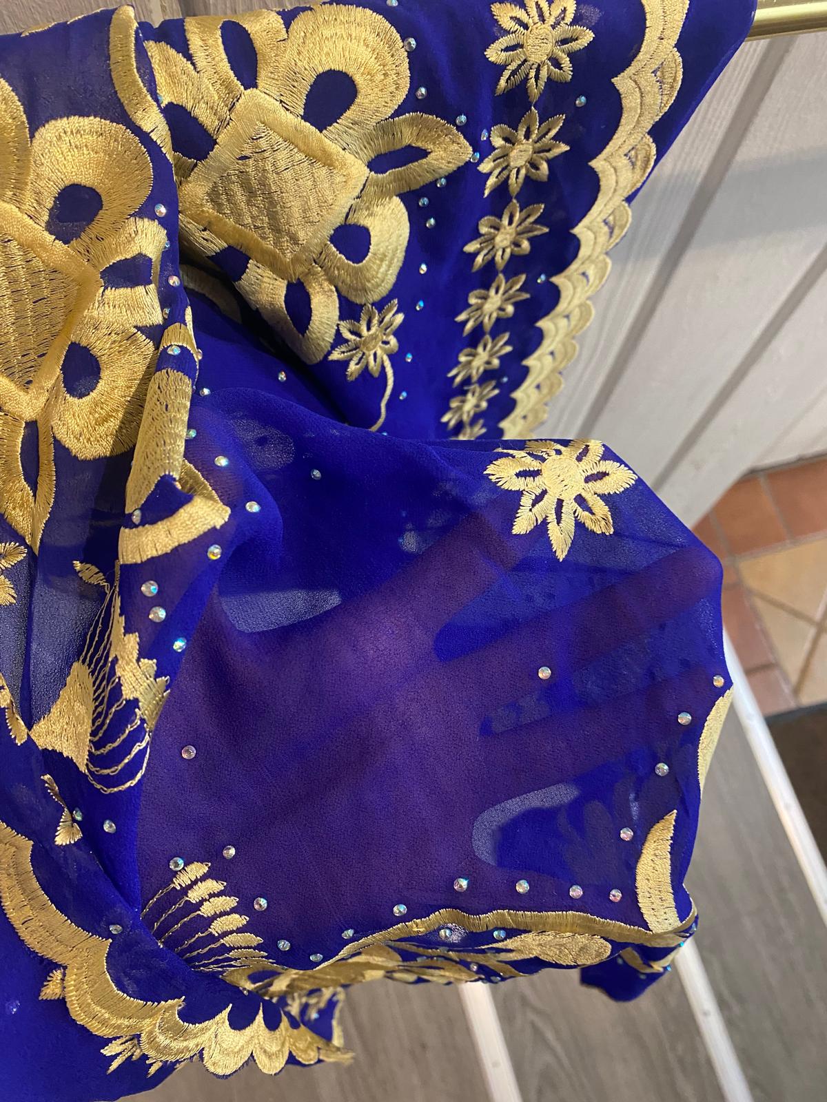 Dark Blue Rhinestone Shawl – Elegant & Cozy Extras Grmawit