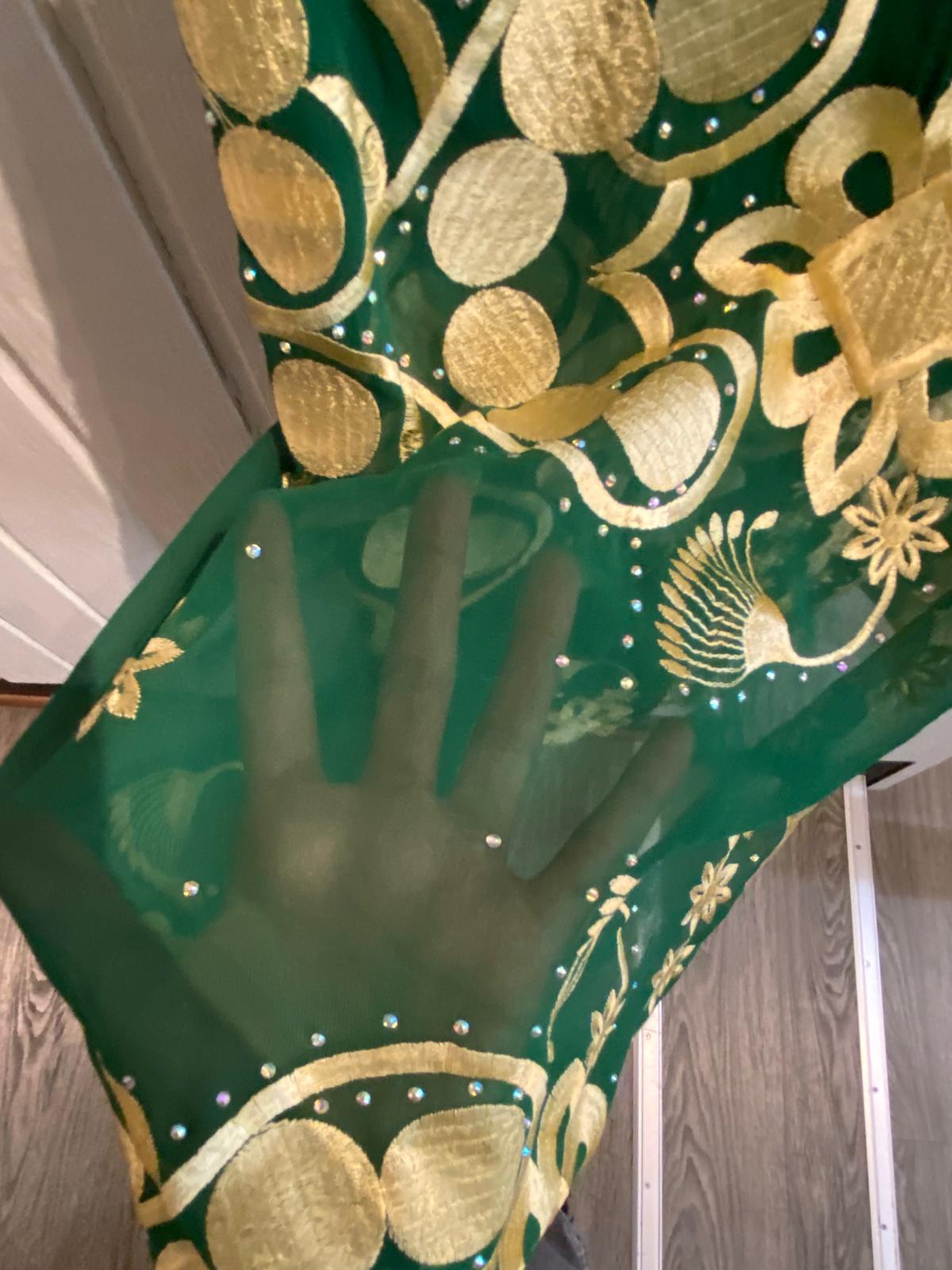 Dark Green Rhinestone Shawl – Elegant & Cozy Extras Grmawit