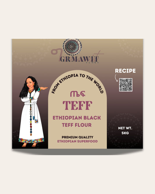 Grmawit Teff Flour | Produced in Ethiopia | ጤፍ food Grmawit Black