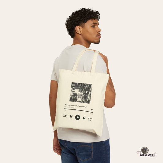 It's our moment Cotton Canvas Tote Bag | Biniam Girmay Bags Printify Natural 15" x 16"