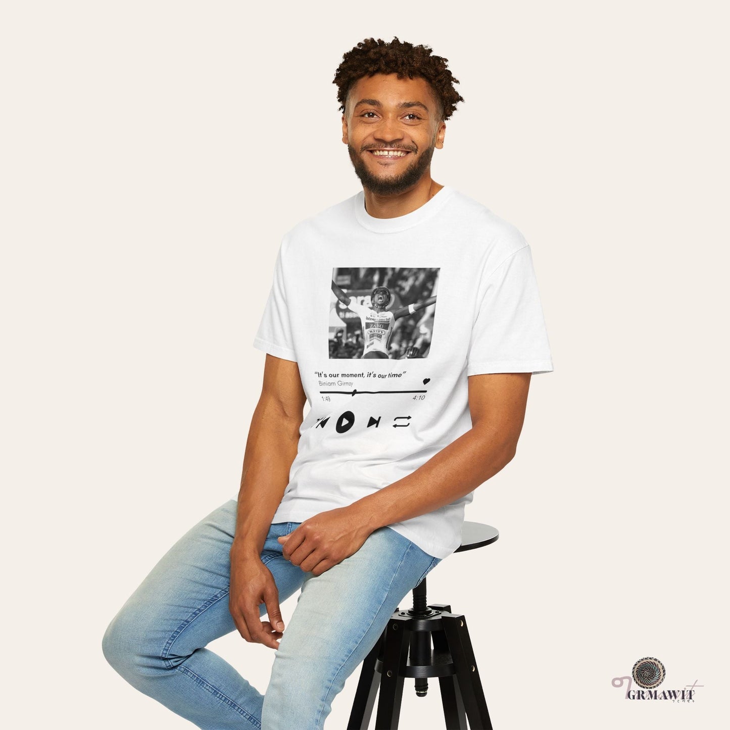 It's Our Moment, It's Our Time | Unisex Garment-Dyed T-shirt | Biniam Girmay T-Shirt Grmawit