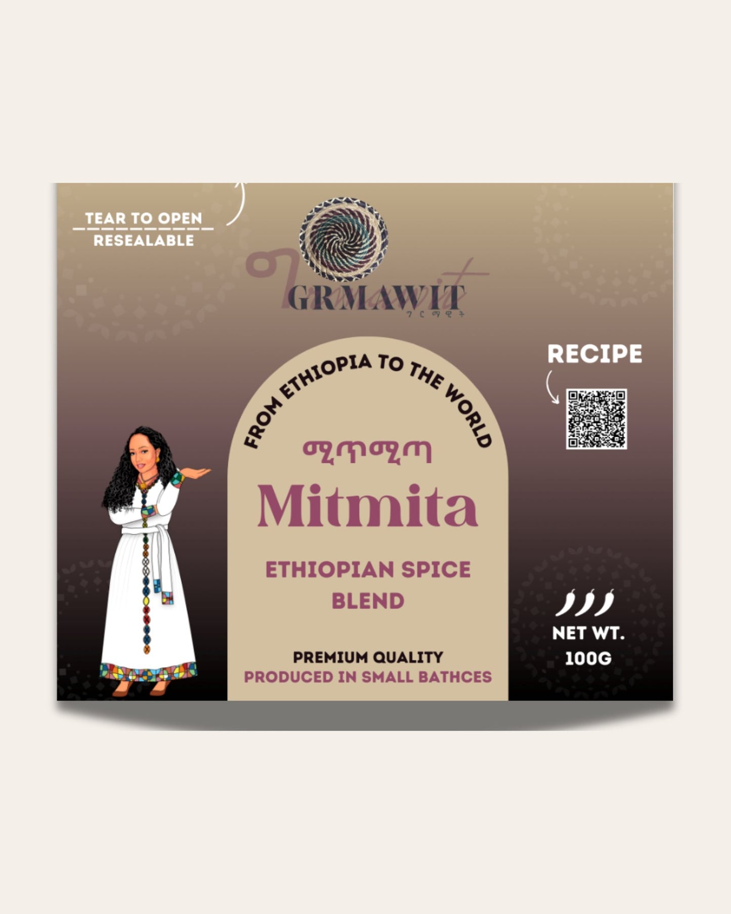 Mitmita | Ethiopian Hot Chilli Spice Blend | ሚጥሚጣ Seasonings & Spices Grmawit 100 g