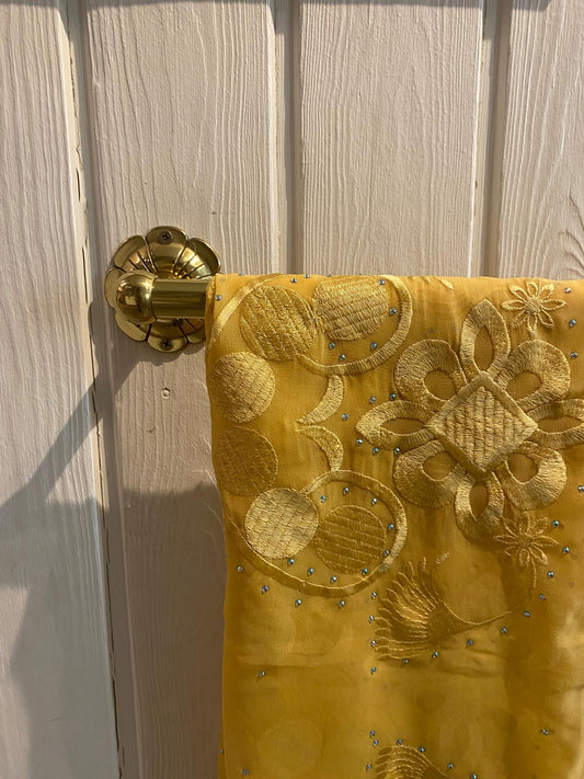 Yellow Rhinestone Shawl – Elegant & Cozy Extras Grmawit