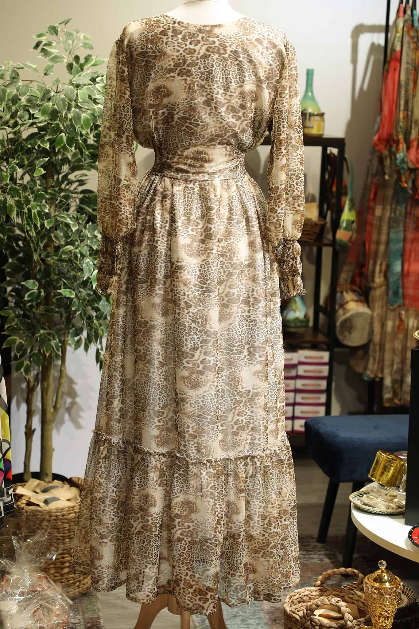 Aster Chiffon Dress Grmawit Extra Large Brown