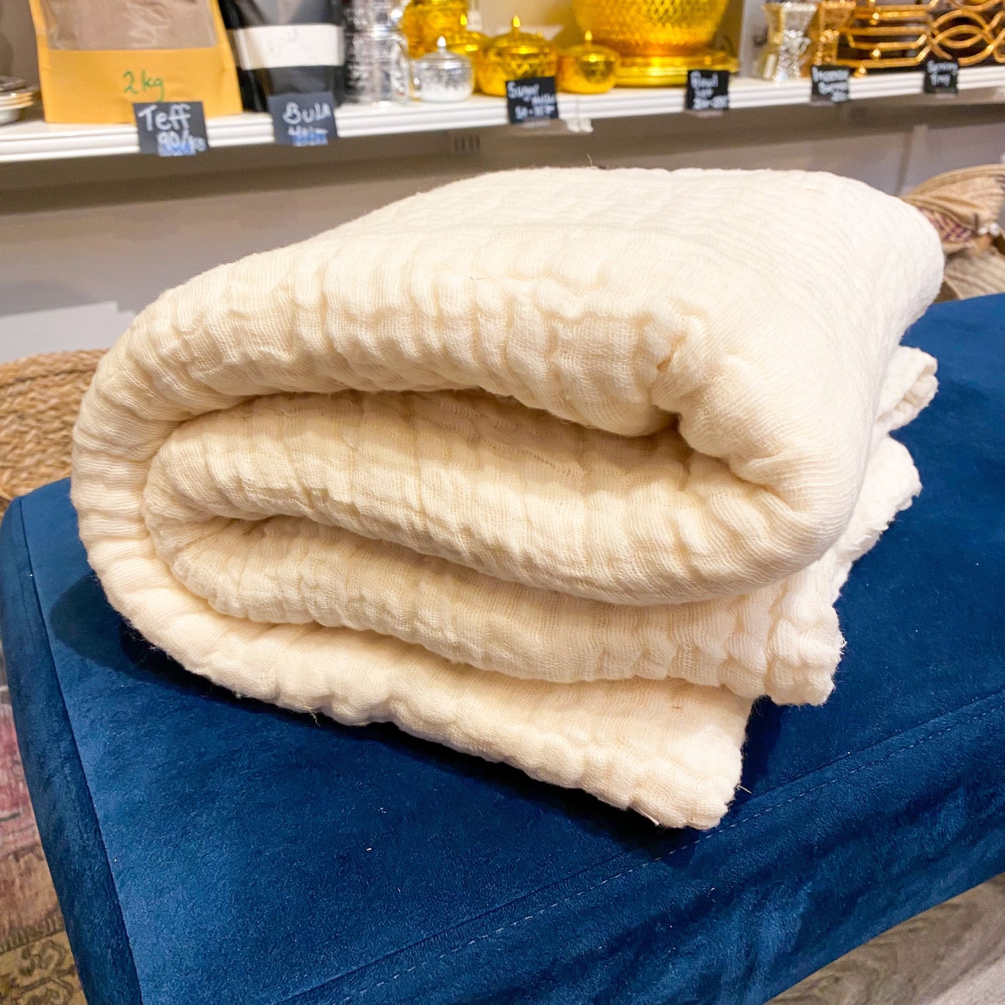 Ftal Gabi 100% Cotton Woven Blanket Blankets Grmawit