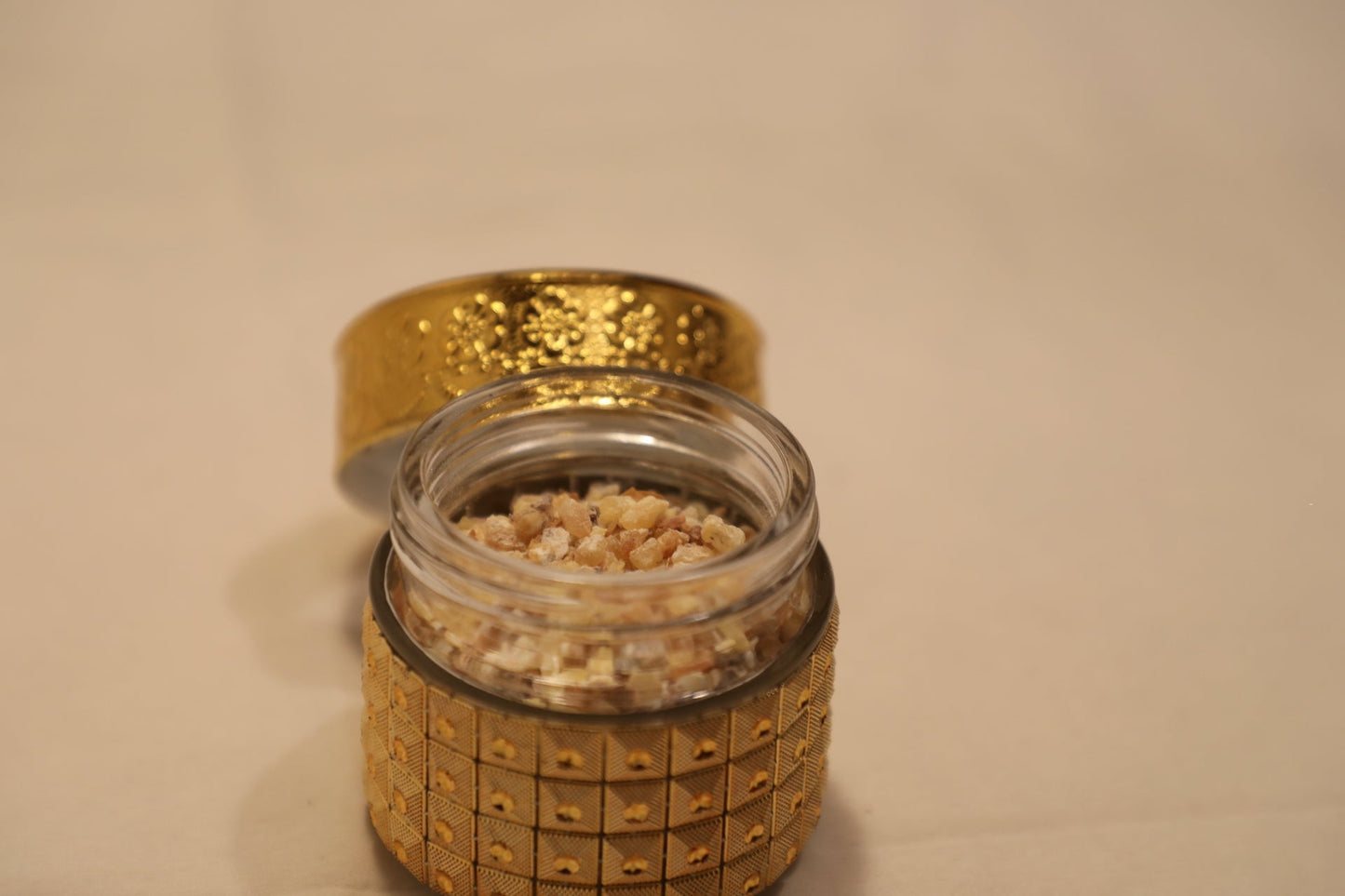 Glass Jar with Gold Decal Printing Extras Grmawit