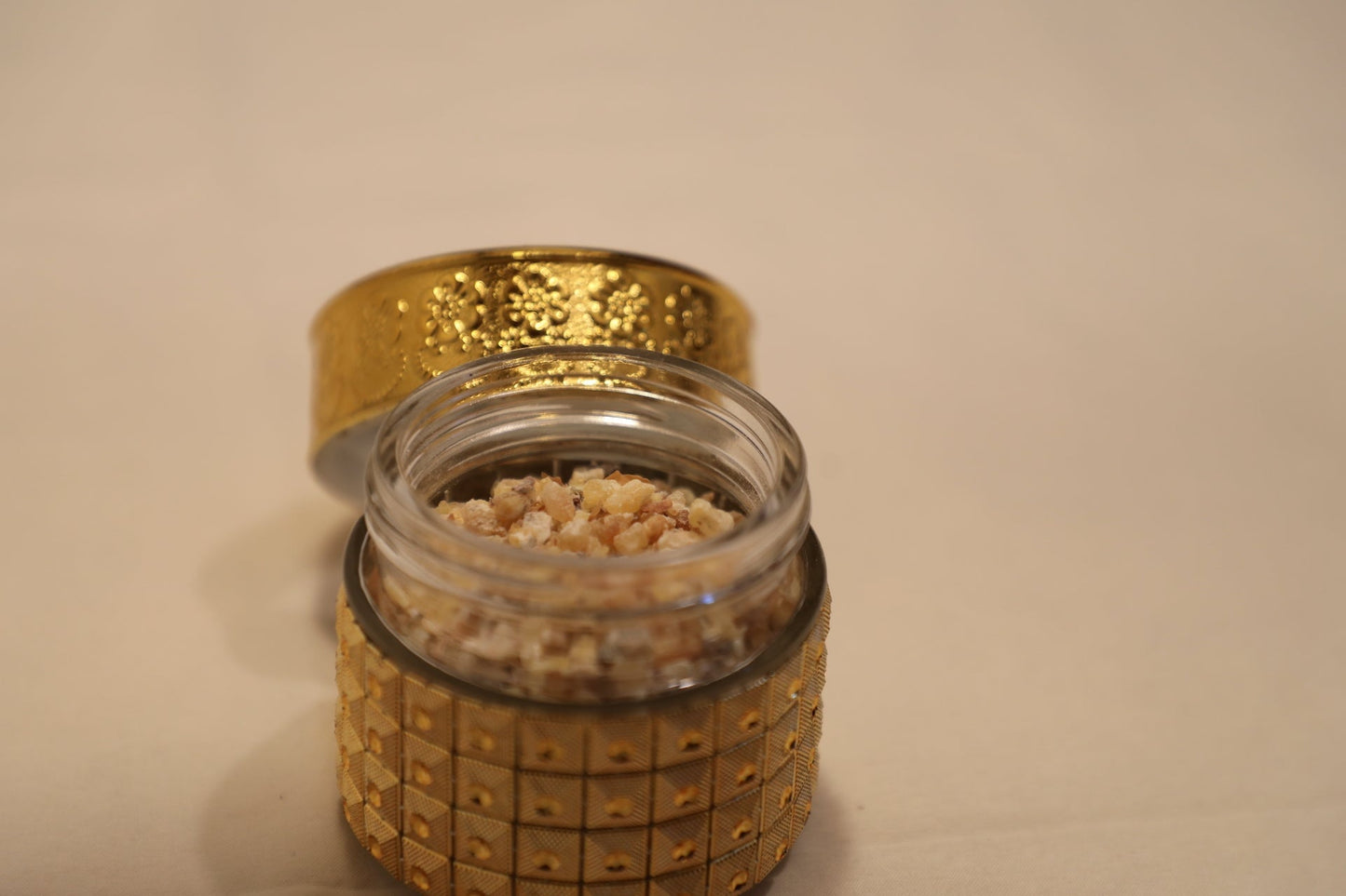 Glass Jar with Gold Decal Printing Extras Grmawit