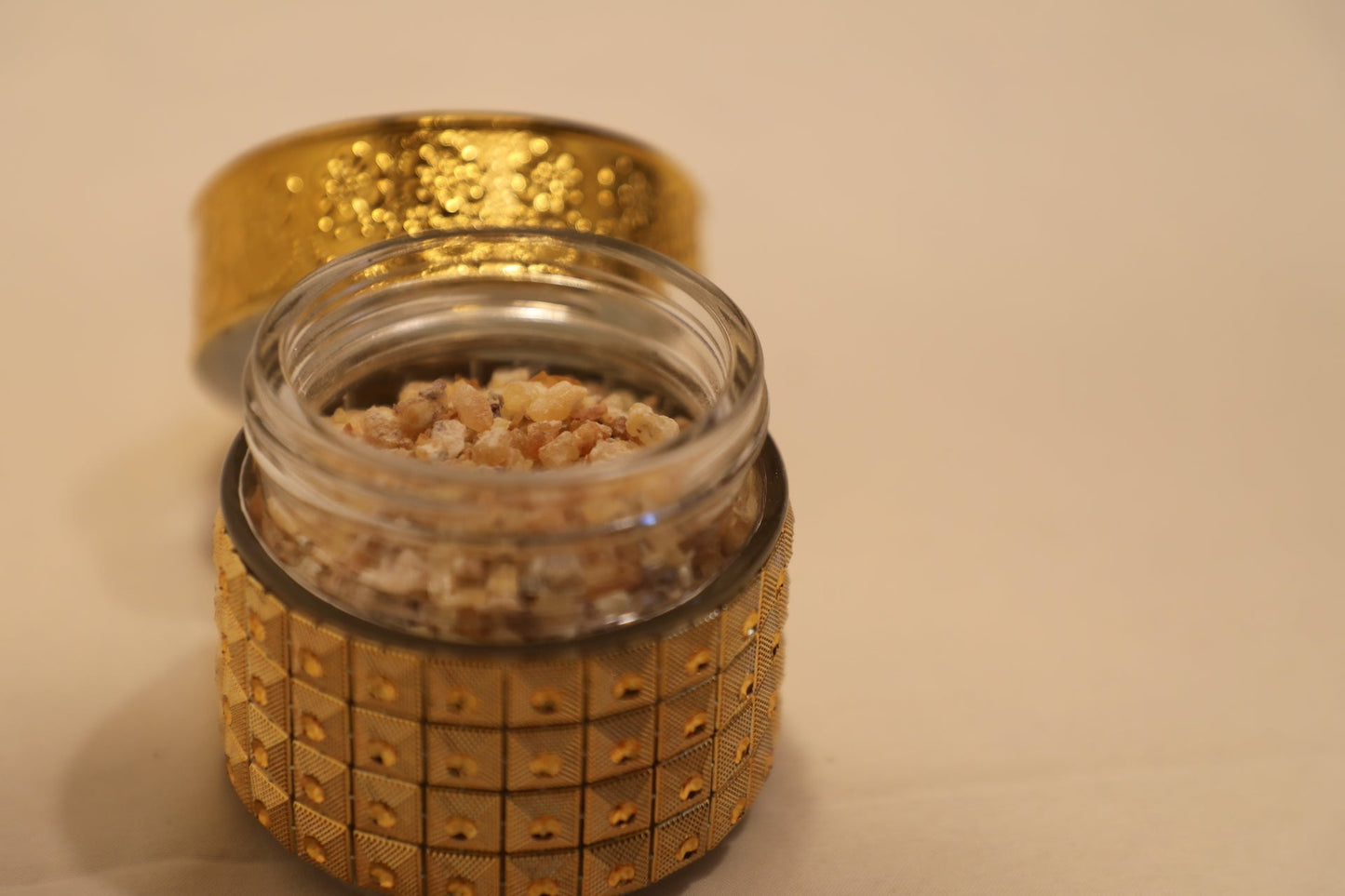 Glass Jar with Gold Decal Printing Extras Grmawit 