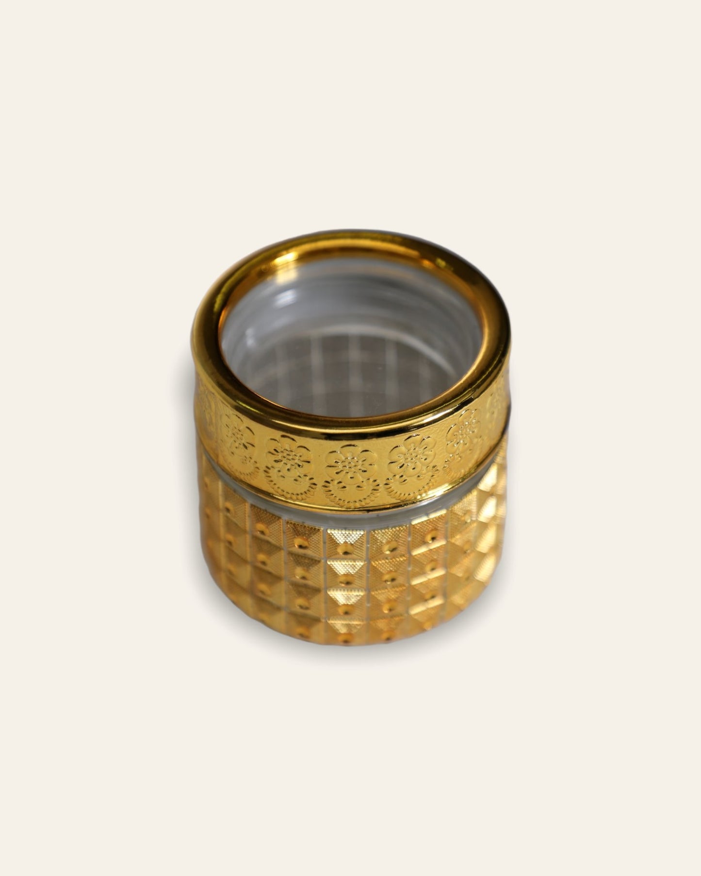 Glass Jar with Gold Decal Printing Extras Grmawit