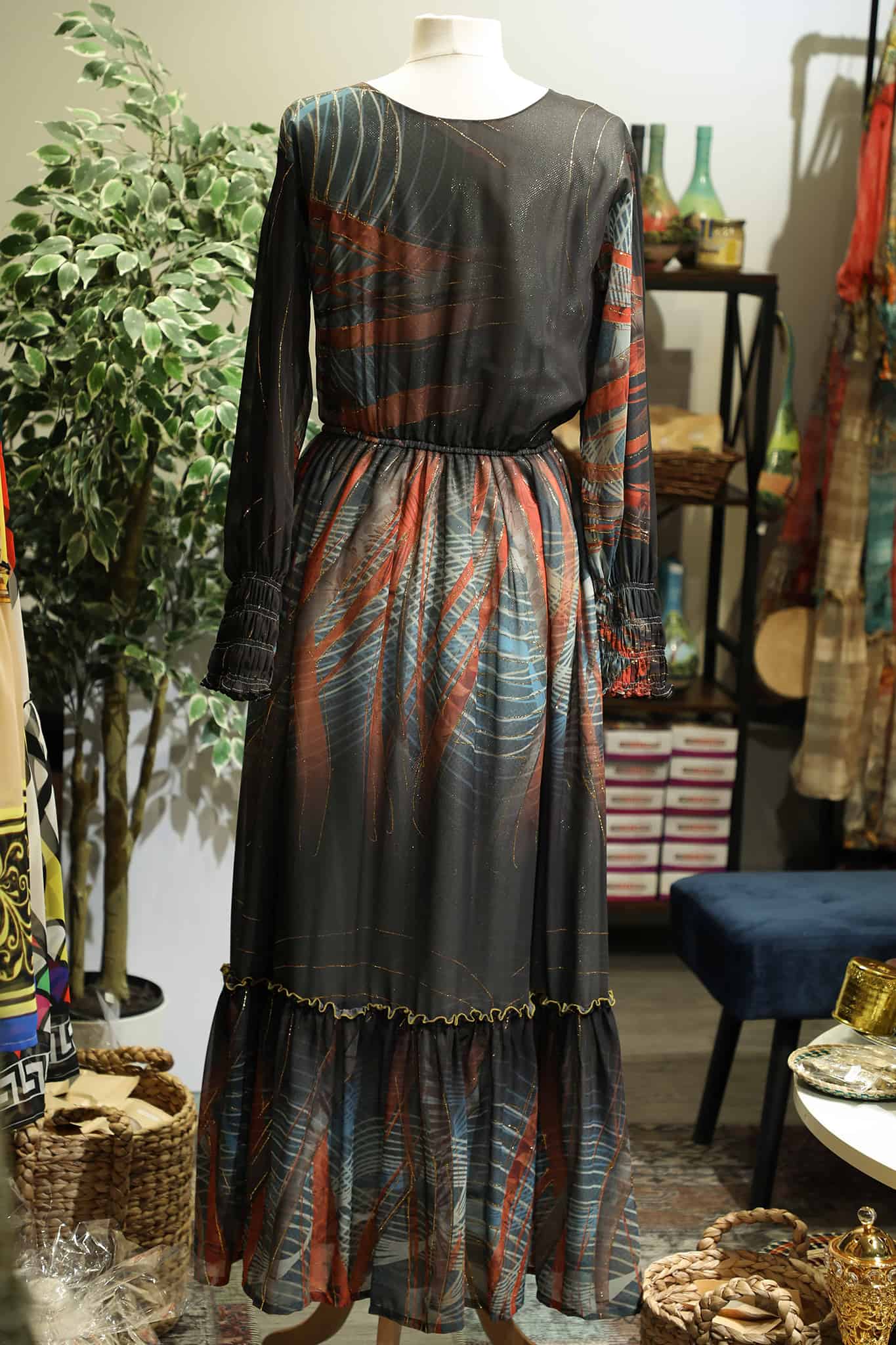 Lilli Chiffon Dress Grmawit Extra Large Dark Green