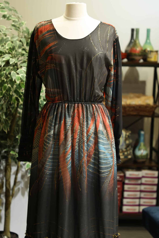 Lilli Chiffon Dress Grmawit Large Dark Green