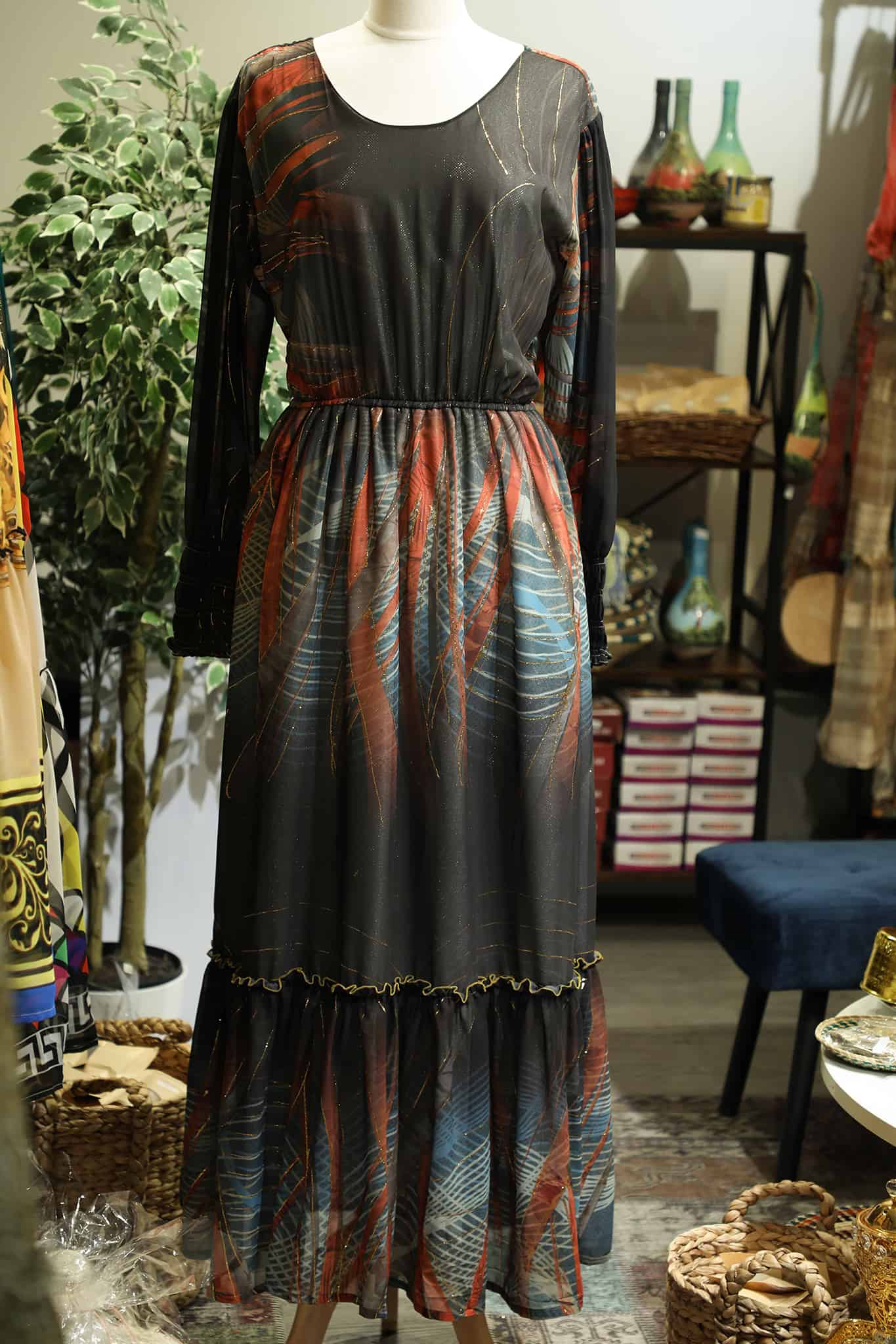 Lilli Chiffon Dress Grmawit Small / Medium Dark Green