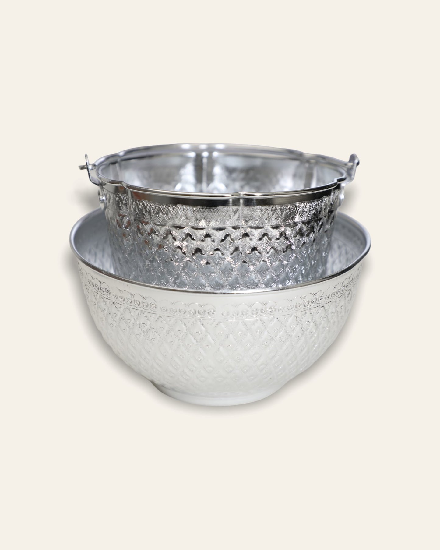 Silver Plated Bucket and Bowl Set Extras Grmawit 