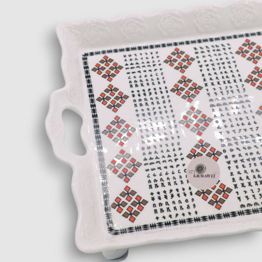 Traditional Ceramic Serving Tray | Alphabets Extras Grmawit