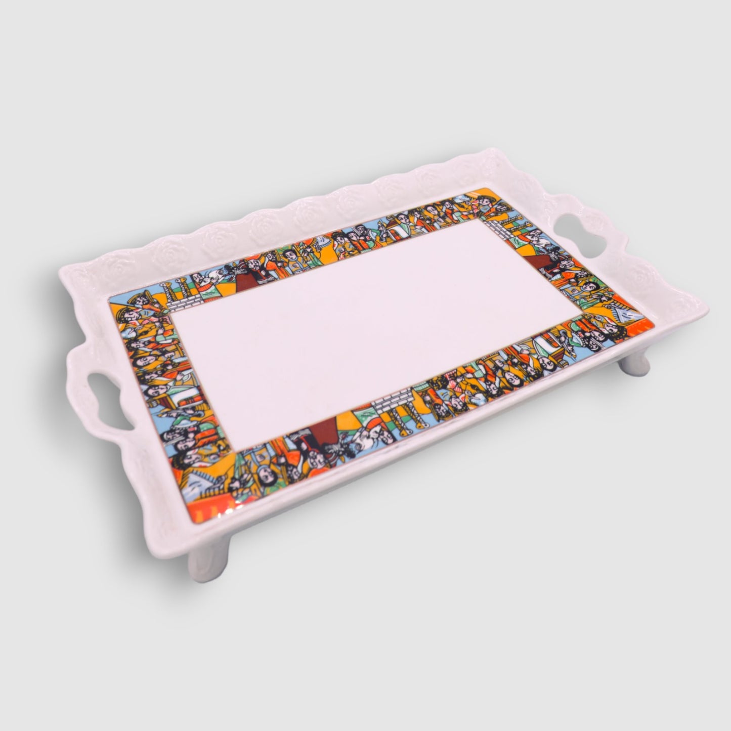 Traditional Ceramic Serving Tray Grmawit