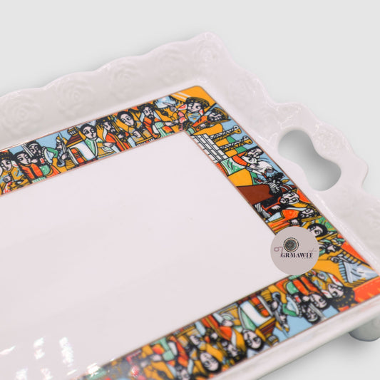 Traditional Ceramic Serving Tray | Zurya Tlet Extras Grmawit