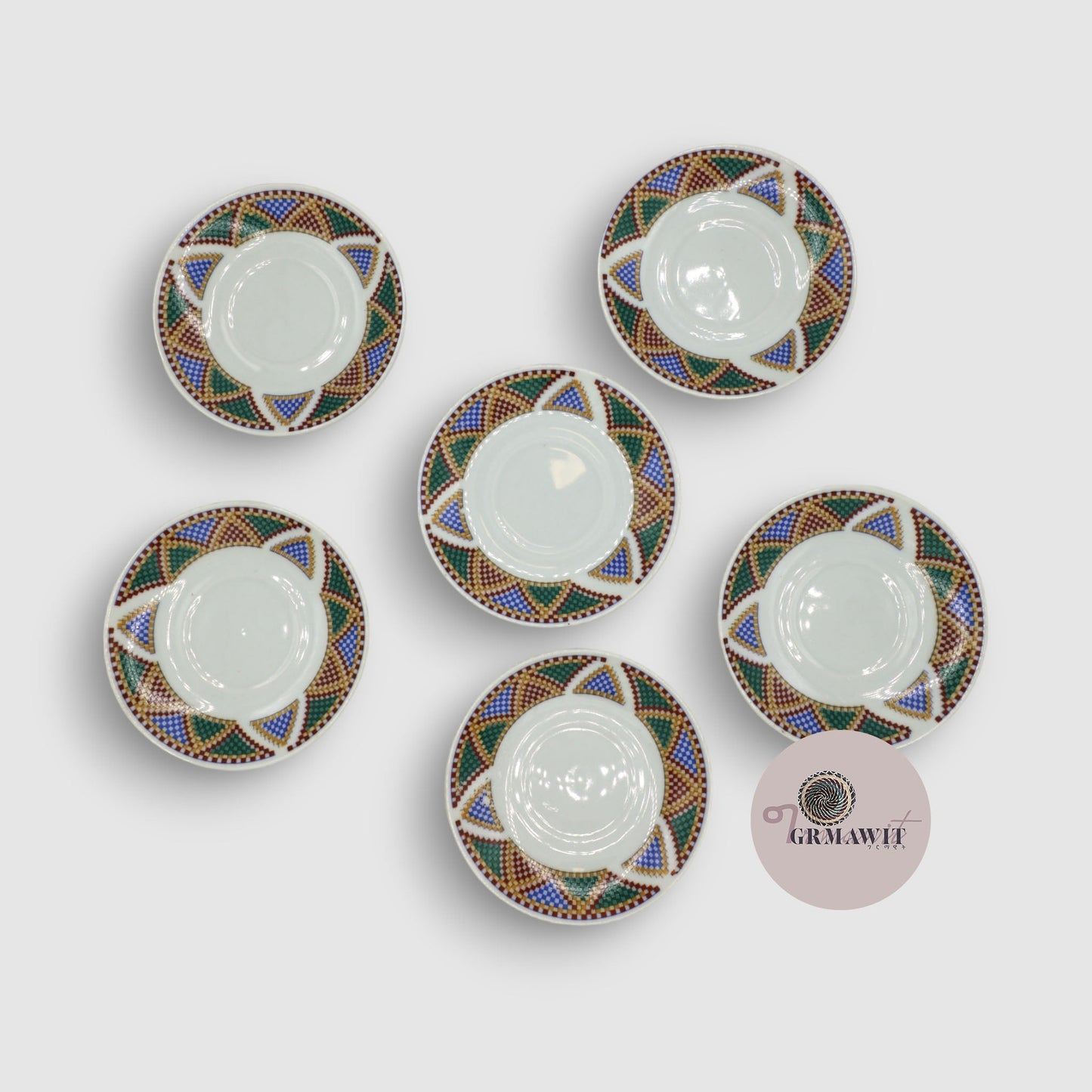 Traditional Ethiopian / Eritrean Coffee Cup Plates Grmawit