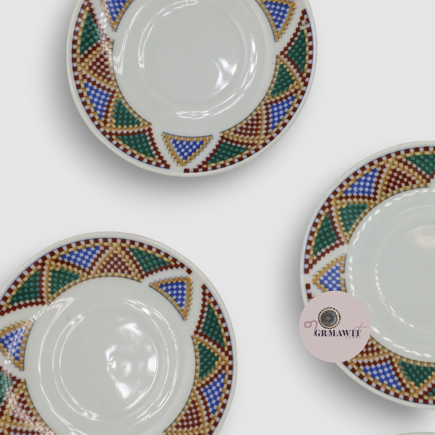 Traditional Ethiopian / Eritrean Coffee Cup Plates Grmawit