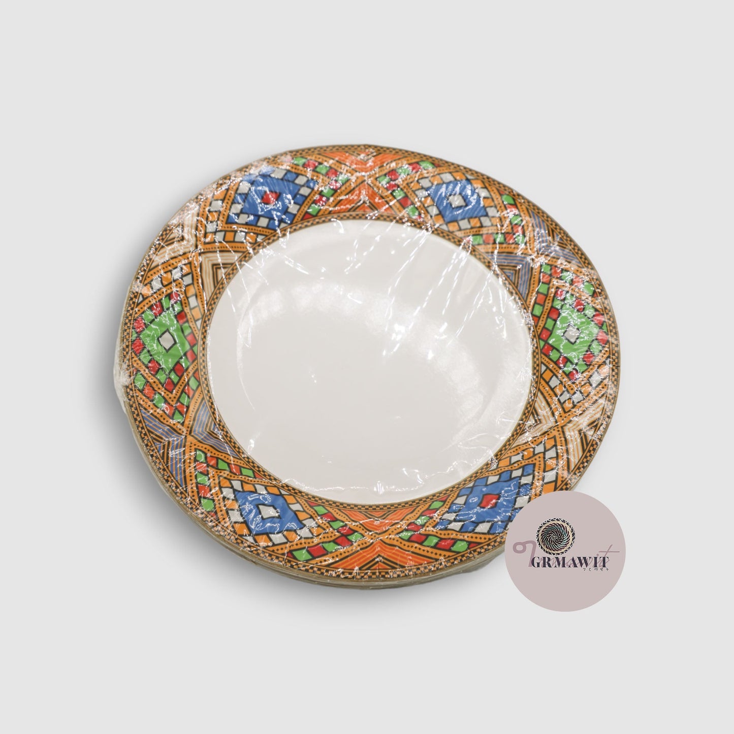 Tradtional Ethiopian / Eritrean Use & Throw Plates Grmawit