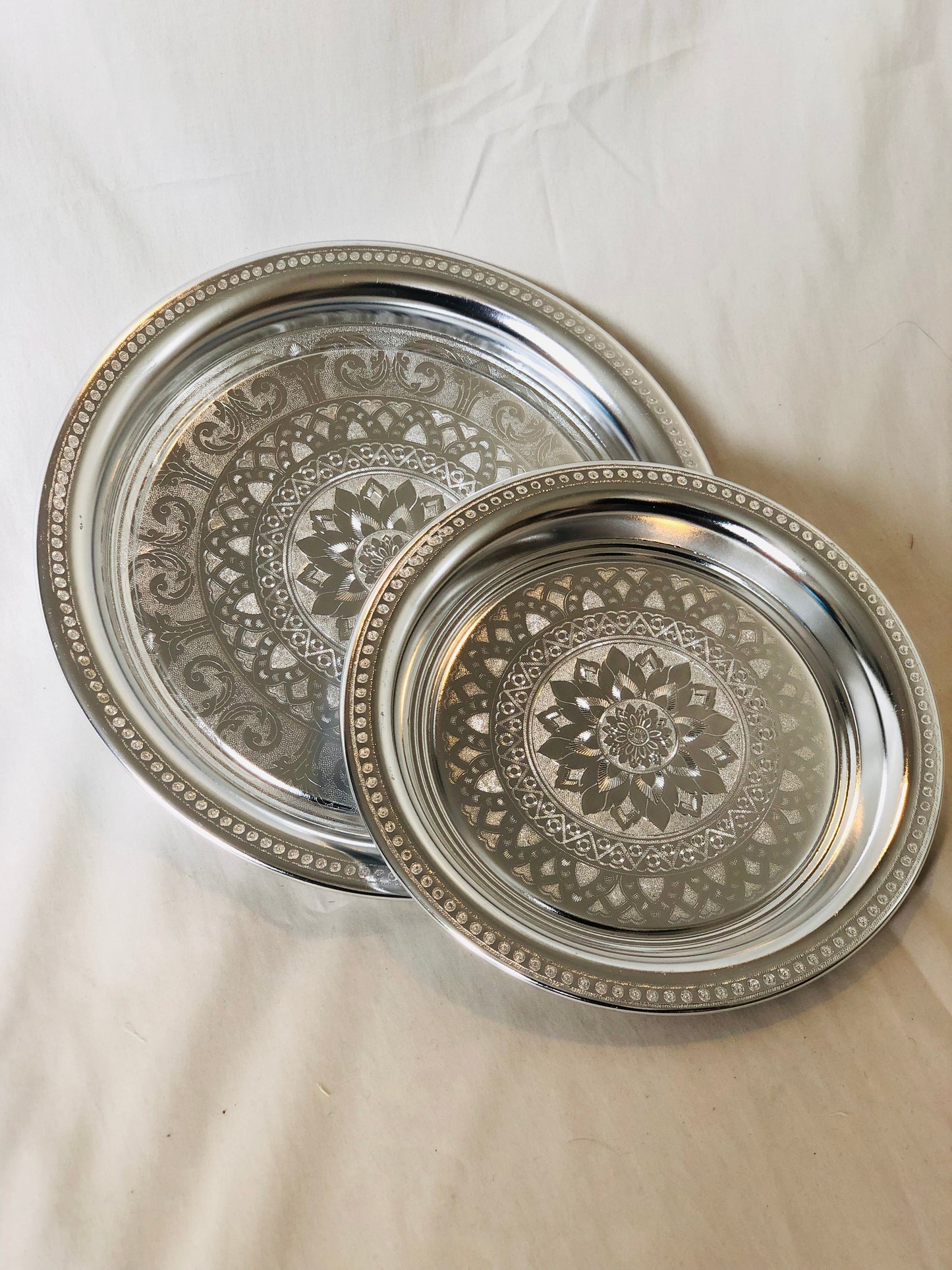 Vintage Silver Plated Round Serving Plate Extras Grmawit