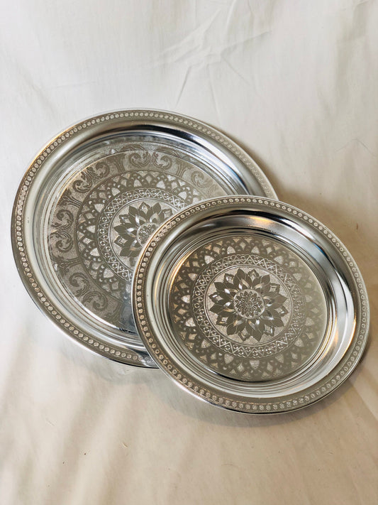 Vintage Silver Plated Round Serving Plate Extras Grmawit 