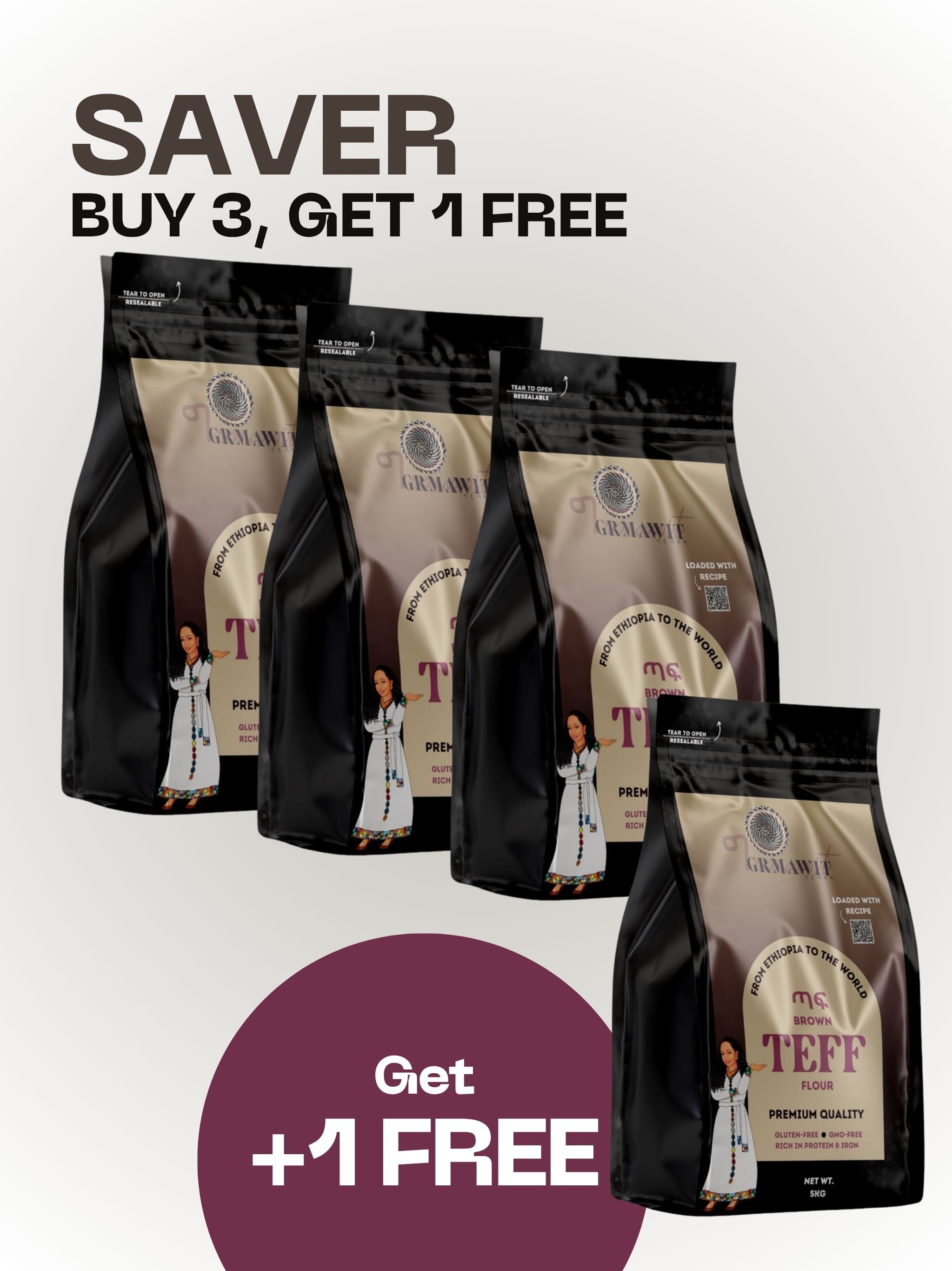 Teff - Buy 3, Get 1 Free + Free Delivery