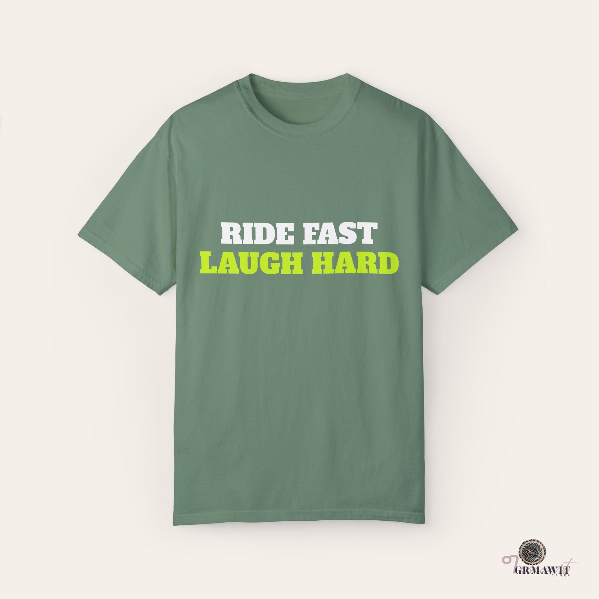 Ride Fast, Laugh Harder Unisex Garment-Dyed T-shirt | Biniam Girmay T-Shirt Grmawit 