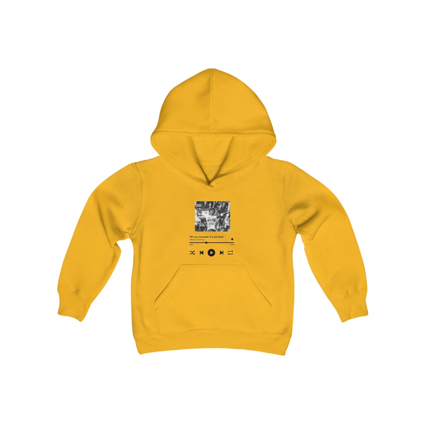 Youth Heavy Blend Hooded Sweatshirt | Biniam Girmay Kids clothes Printify Gold S 