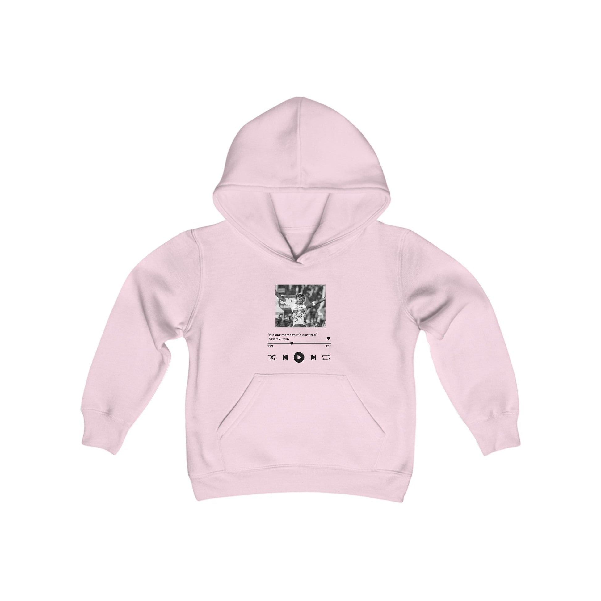 Youth Heavy Blend Hooded Sweatshirt | Biniam Girmay Kids clothes Printify Light Pink S 