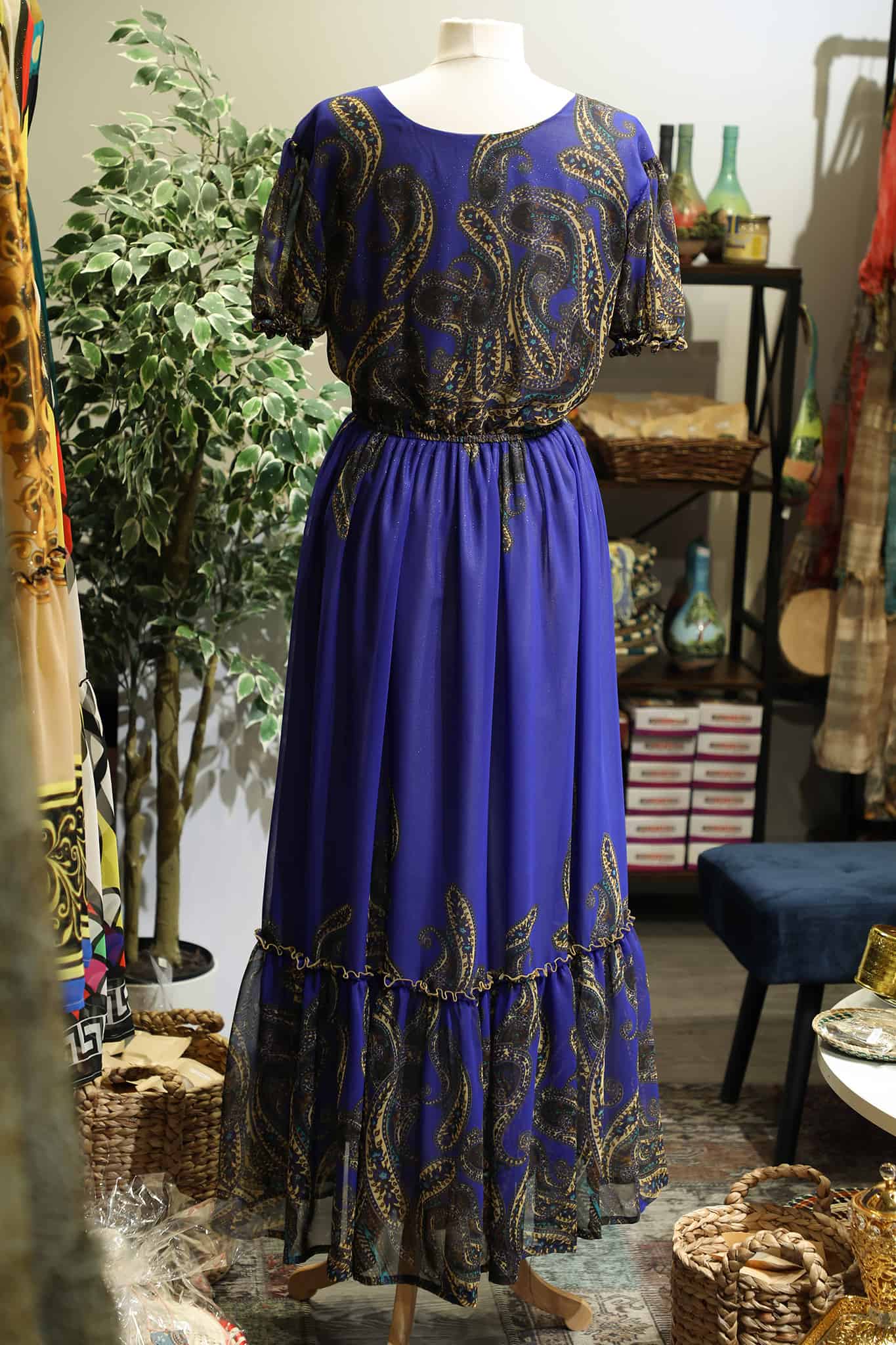 Emebet Chiffon Dress Grmawit Extra Large Blue 