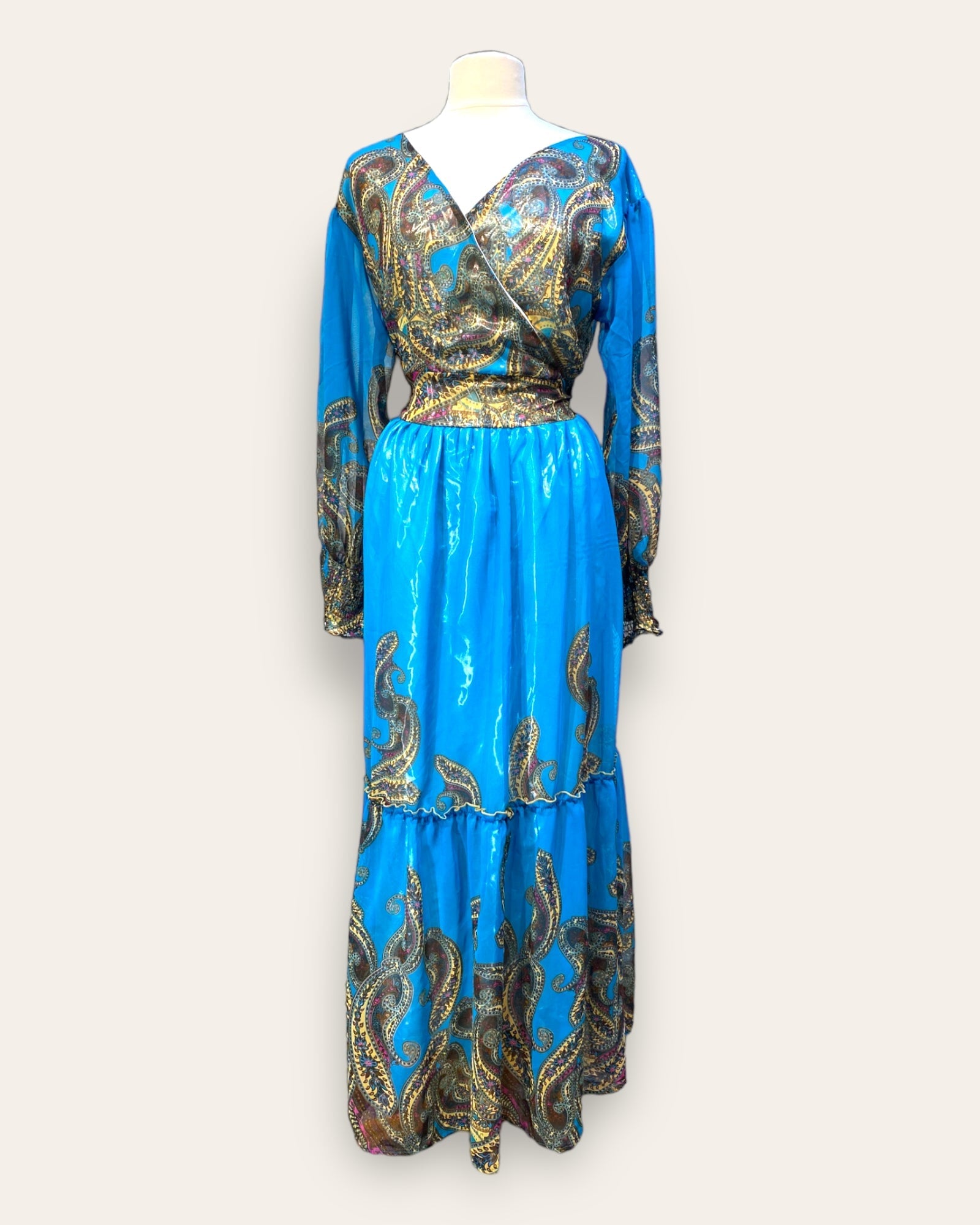 Emebet Chiffon Dress Grmawit Extra Large Light Blue Long