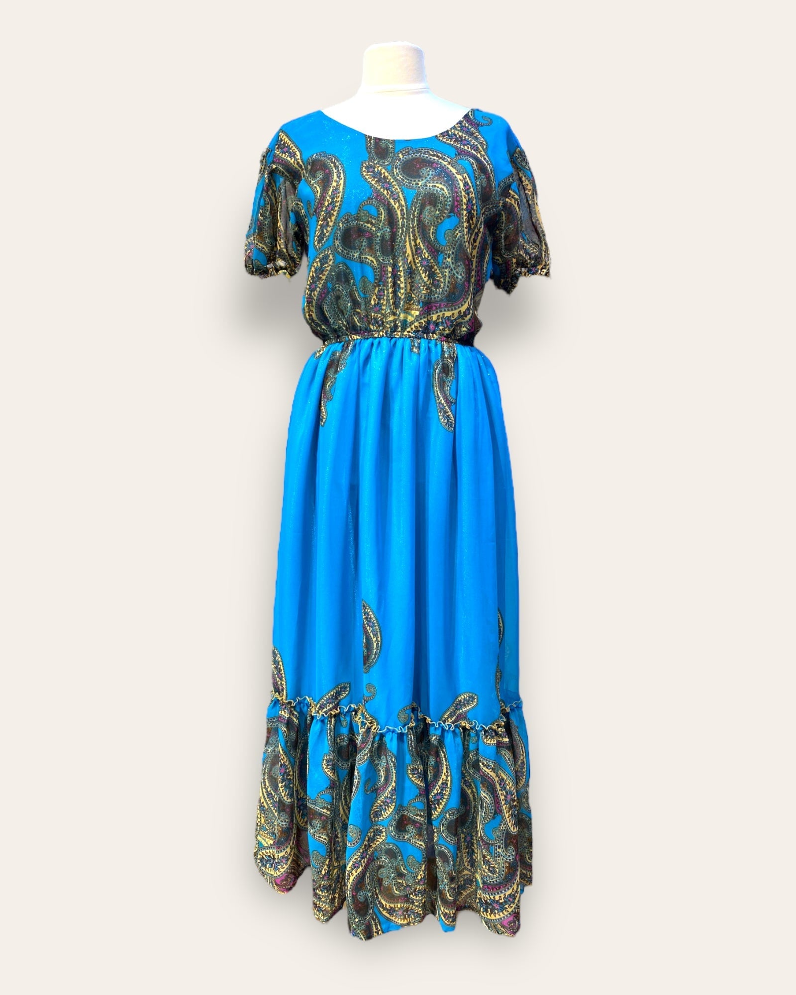 Emebet Chiffon Dress Grmawit Large Dark Blue Short