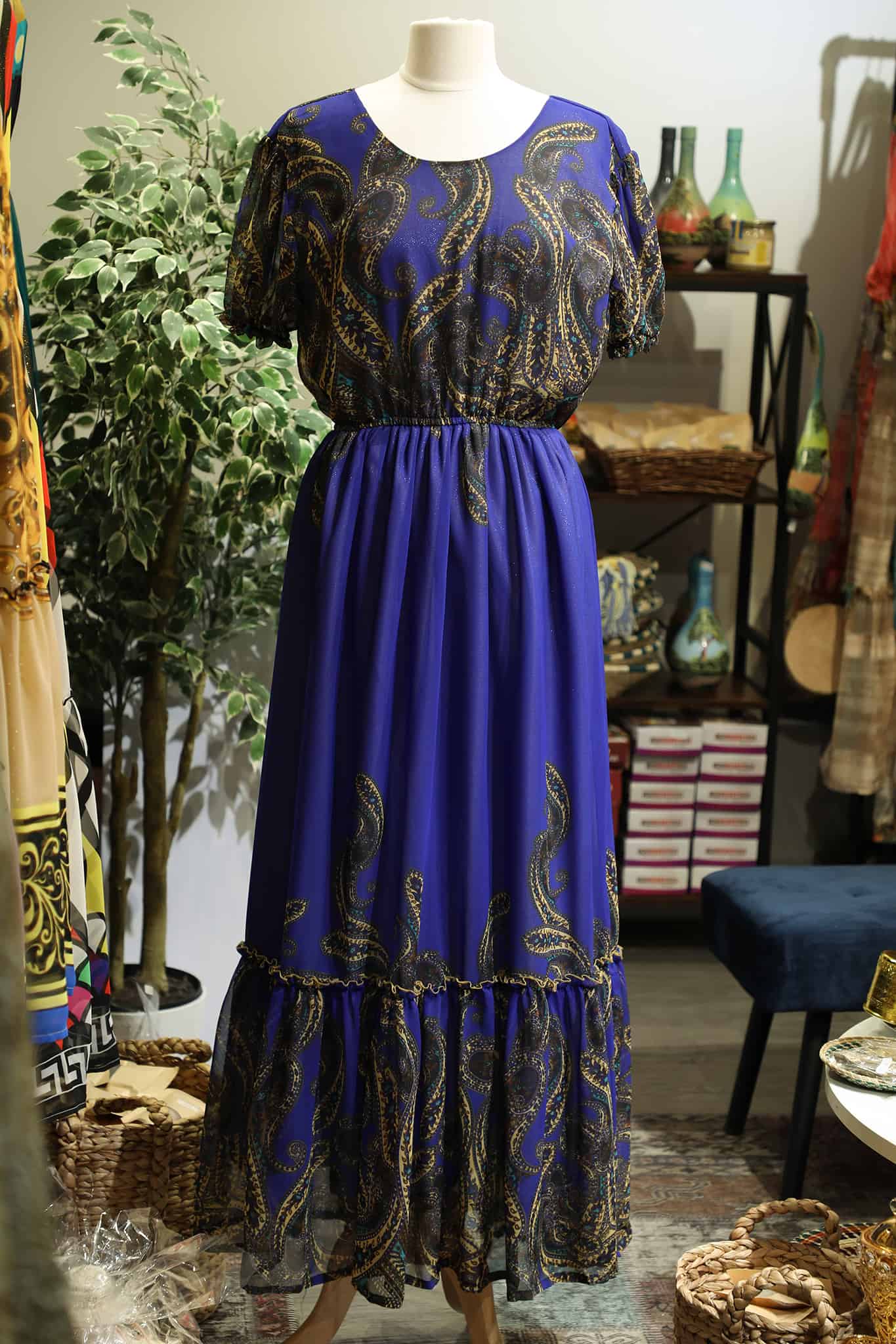 Emebet Chiffon Dress Grmawit Small / Medium Blue 