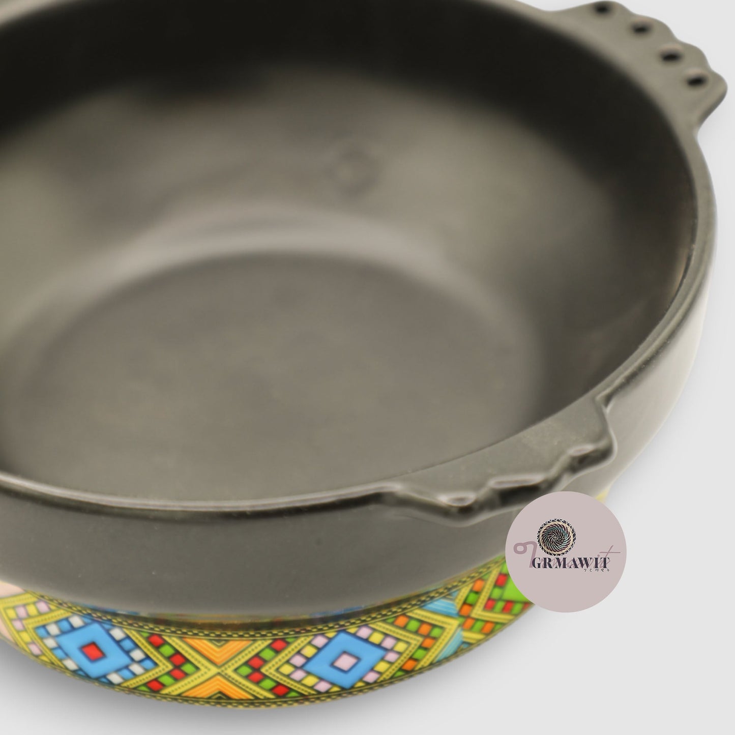 Tradtional Ethiopian / Eritrean Ceramic Kitfo Plate Grmawit 